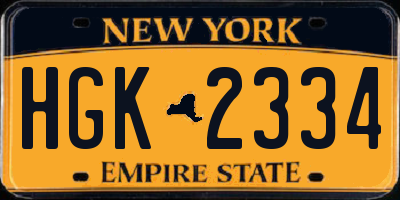 NY license plate HGK2334