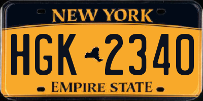 NY license plate HGK2340