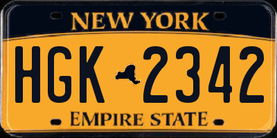 NY license plate HGK2342