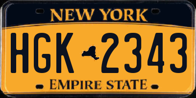 NY license plate HGK2343