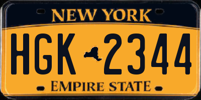 NY license plate HGK2344