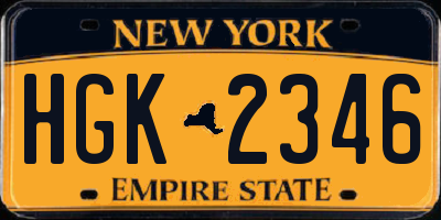 NY license plate HGK2346