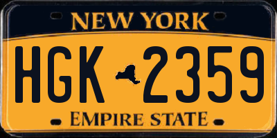 NY license plate HGK2359