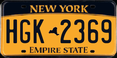 NY license plate HGK2369