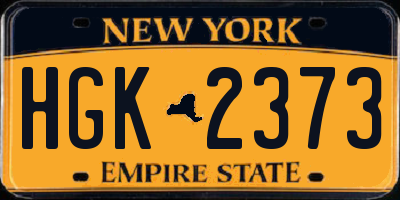 NY license plate HGK2373
