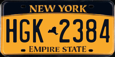 NY license plate HGK2384