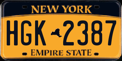 NY license plate HGK2387