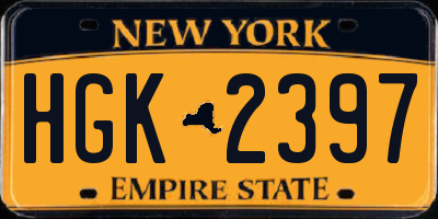 NY license plate HGK2397