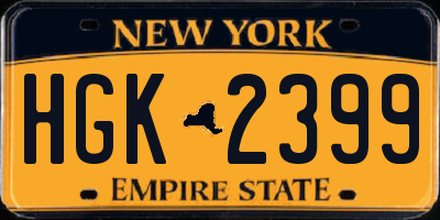 NY license plate HGK2399