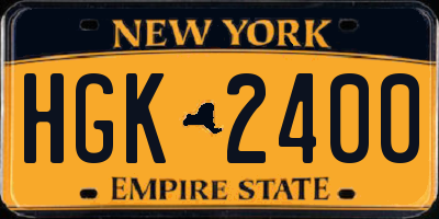 NY license plate HGK2400