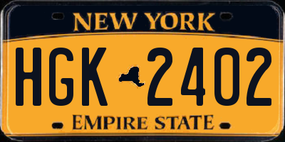 NY license plate HGK2402