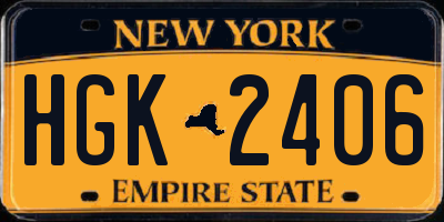 NY license plate HGK2406