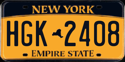 NY license plate HGK2408