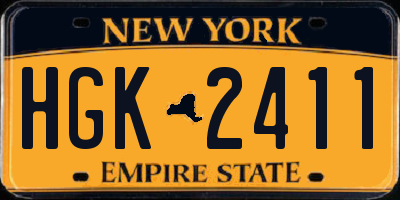 NY license plate HGK2411