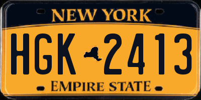 NY license plate HGK2413