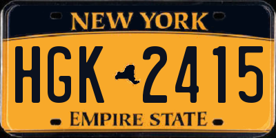 NY license plate HGK2415
