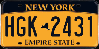 NY license plate HGK2431