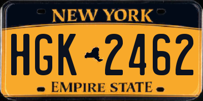 NY license plate HGK2462