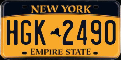 NY license plate HGK2490