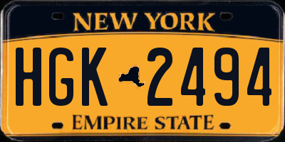 NY license plate HGK2494