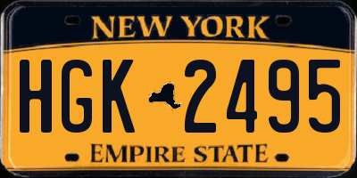 NY license plate HGK2495