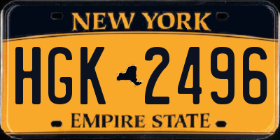 NY license plate HGK2496