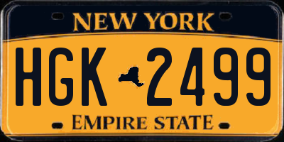 NY license plate HGK2499