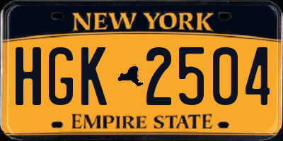 NY license plate HGK2504