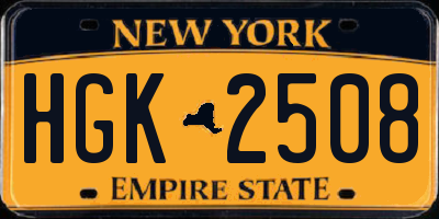 NY license plate HGK2508