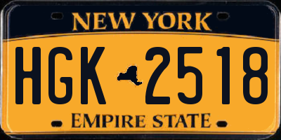 NY license plate HGK2518