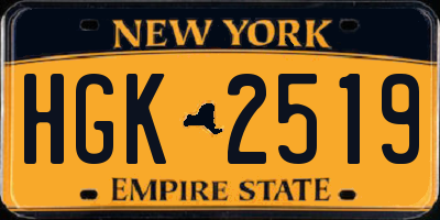 NY license plate HGK2519