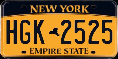 NY license plate HGK2525