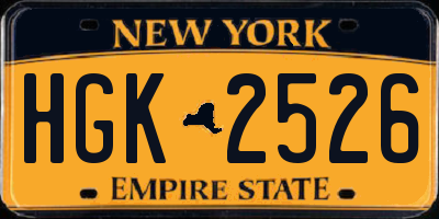 NY license plate HGK2526