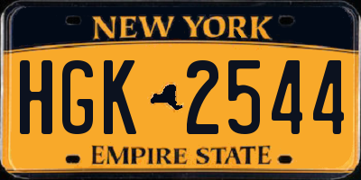NY license plate HGK2544