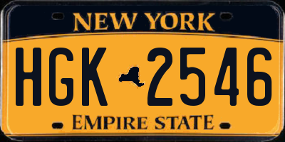 NY license plate HGK2546