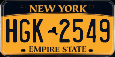 NY license plate HGK2549