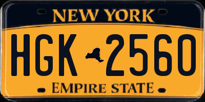 NY license plate HGK2560