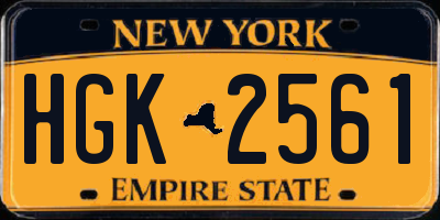 NY license plate HGK2561