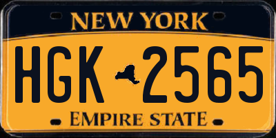 NY license plate HGK2565