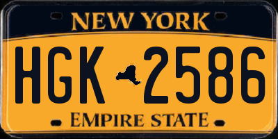 NY license plate HGK2586