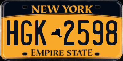 NY license plate HGK2598