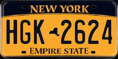 NY license plate HGK2624