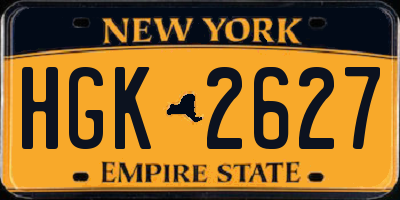 NY license plate HGK2627