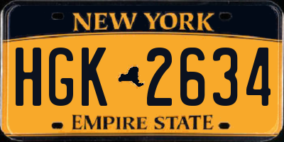 NY license plate HGK2634