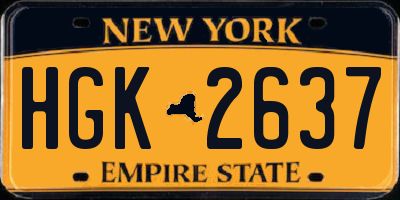 NY license plate HGK2637