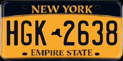 NY license plate HGK2638