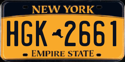 NY license plate HGK2661