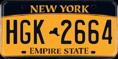 NY license plate HGK2664