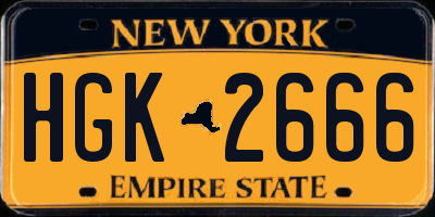 NY license plate HGK2666