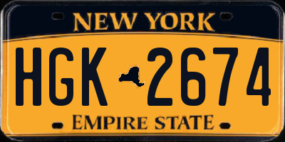 NY license plate HGK2674